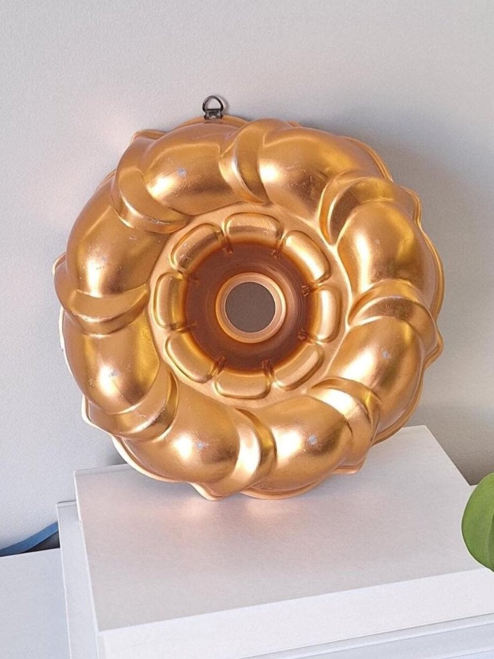 Vintage Copper Colored Jello Mold Large Bundt cake pan Style Kitchen Wall Art